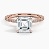 Hidden Halo Pavé Asscher Lab Diamond Engagement Ring