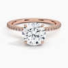 Hidden Halo Pavé Round Lab Diamond Engagement Ring