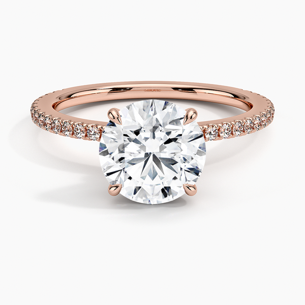 Hidden Halo Pavé Round Lab Diamond Engagement Ring