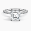 Hidden Halo Pavé Asscher Lab Diamond Engagement Ring