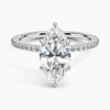 Hidden Halo Pavé Marquise Lab Diamond Engagement Ring