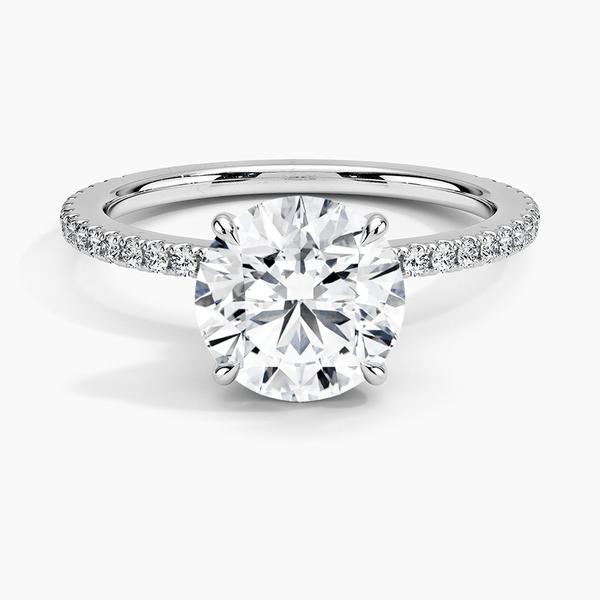 Hidden Halo Pavé Round Lab Diamond Engagement Ring