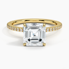 Hidden Halo Pavé Asscher Lab Diamond Engagement Ring
