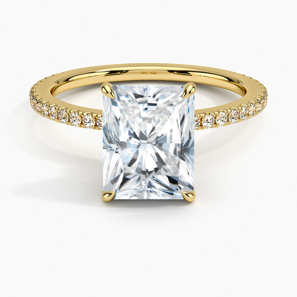 Hidden Halo Pavé Radiant Lab Diamond Engagement Ring