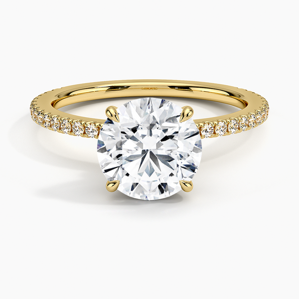 Hidden Halo Pavé Round Lab Diamond Engagement Ring