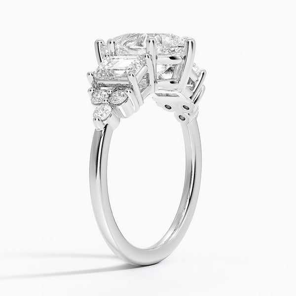 Sabrina Three Stone Pear Lab Grown Diamond Engagement Ring