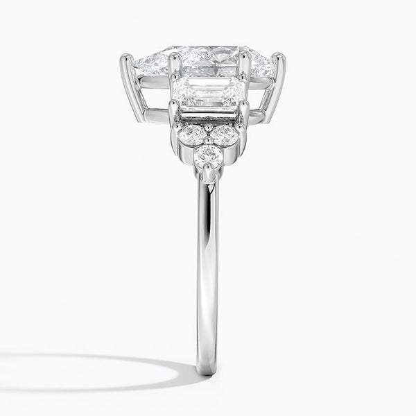 Sabrina Three Stone Pear Lab Grown Diamond Engagement Ring