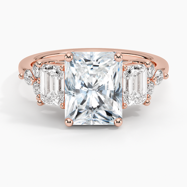 Sabrina Three Stone Radiant Lab Grown Diamond Engagement Ring