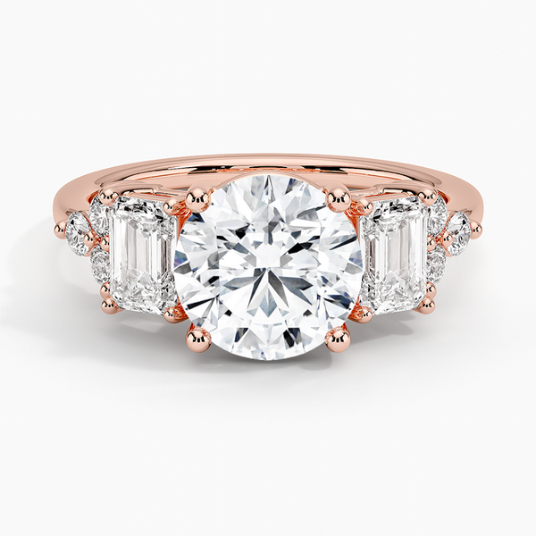 Sabrina Three Stone Round Lab Grown Diamond Engagement Ring