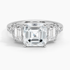 Sabrina Three Stone Asscher Lab Grown Diamond Engagement Ring