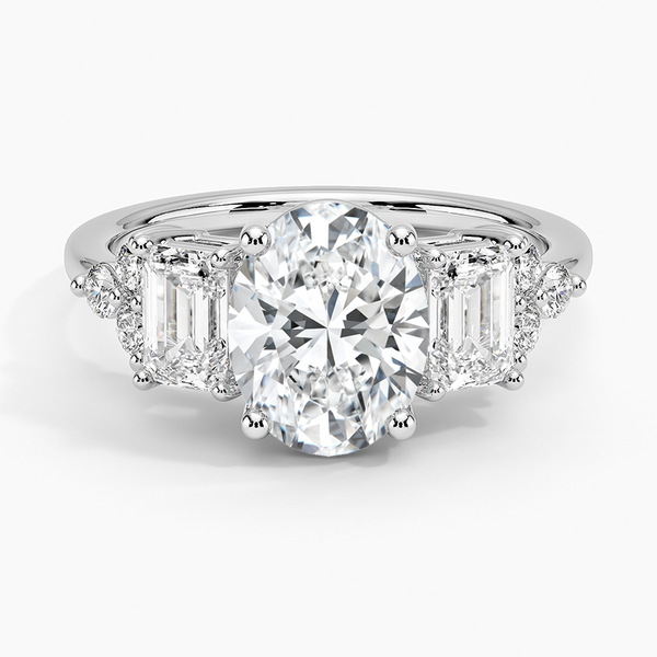 Sabrina Three Stone Oval Lab Grown Diamond Engagement Ring