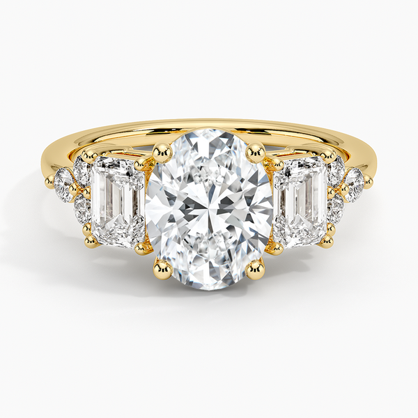Sabrina Three Stone Oval Lab Grown Diamond Engagement Ring