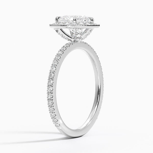 Vintage Waverly Halo Heart Lab Grown Diamond Engagement Ring