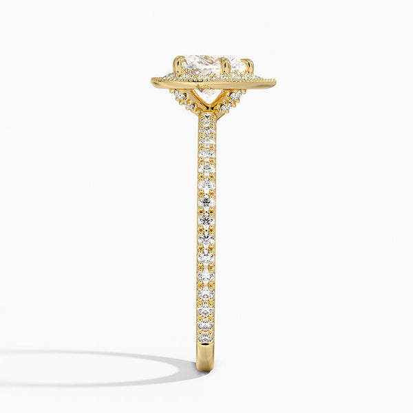 Vintage Waverly Halo Heart Lab Grown Diamond Engagement Ring