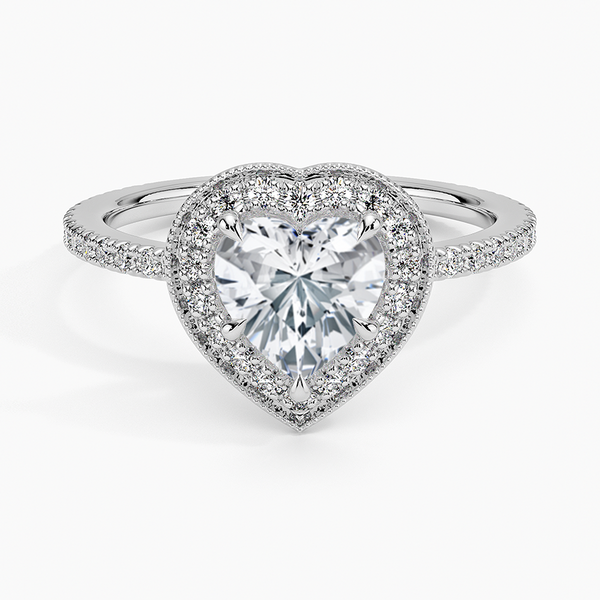 Vintage Waverly Halo Heart Lab Grown Diamond Engagement Ring
