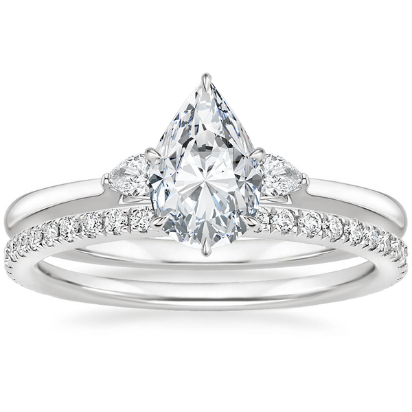 Jessica Pear Diamond Ring with Diamond Ring