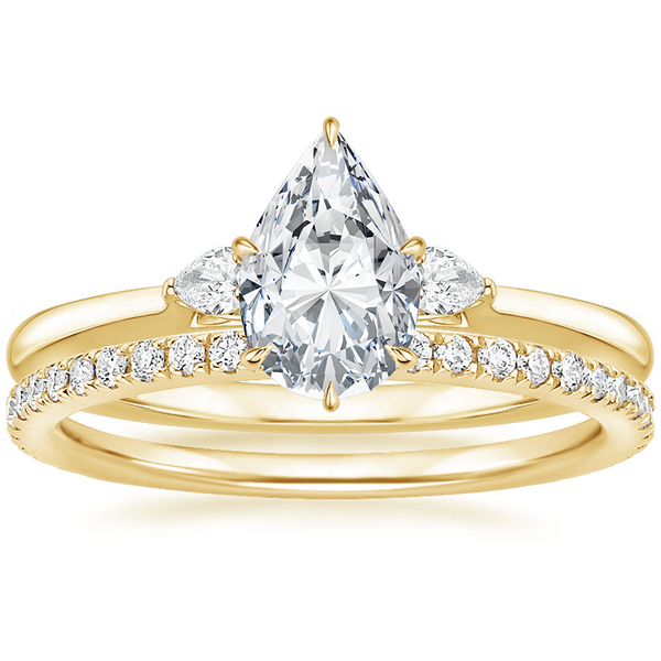 Jessica Pear Diamond Ring with Diamond Ring