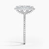 Sunflower Halo Pavé Marquise Lab Diamond Engagement Ring