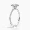 Sunflower Halo Pavé Oval Lab Diamond Engagement Ring