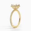 Sunflower Halo Pavé Princess Lab Diamond Engagement Ring