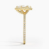 Sunflower Halo Pavé Pear Lab Diamond Engagement Ring