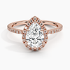 Sunflower Halo Pavé Pear Lab Diamond Engagement Ring