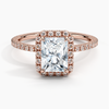 Sunflower Halo Pavé Radiant Lab Diamond Engagement Ring