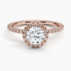 Sunflower Halo Pavé Round Lab Diamond Engagement Ring