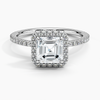 Sunflower Halo Pavé Asscher Lab Diamond Engagement Ring