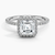 Sunflower Halo Pavé Asscher Lab Diamond Engagement Ring