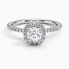 Sunflower Halo Pavé Cushion Lab Diamond Engagement Ring