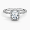 Sunflower Halo Pavé Radiant Lab Diamond Engagement Ring