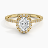 Sunflower Halo Pavé Oval Lab Diamond Engagement Ring