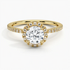 Sunflower Halo Pavé Round Lab Diamond Engagement Ring