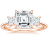 Triplets Asscher Lab Grown Diamond Engagement Ring