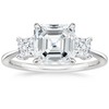Triplets Asscher Lab Grown Diamond Engagement Ring