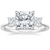 Triplets Cushion Lab Grown Diamond Engagement Ring