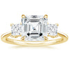 Triplets Asscher Lab Grown Diamond Engagement Ring