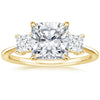 Triplets Cushion Lab Grown Diamond Engagement Ring