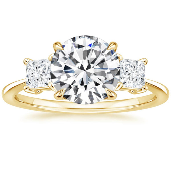 Triplets Round Lab Grown Diamond Engagement Ring