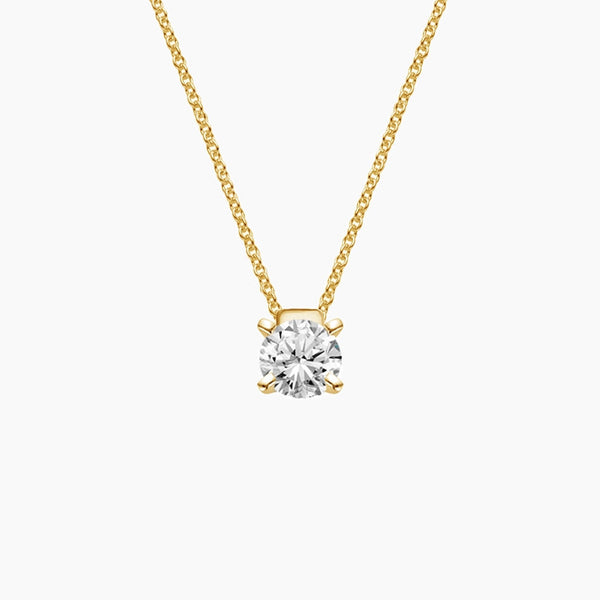 Round Lab Diamond Solitaire Pendant