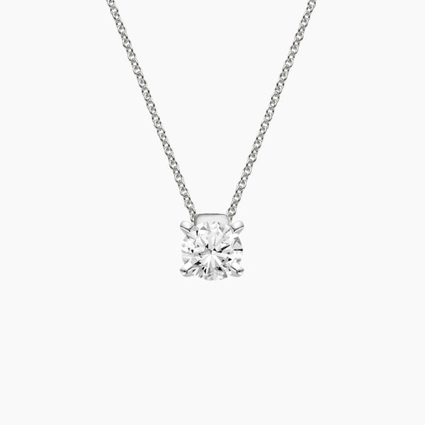 Round Lab Diamond Solitaire Pendant