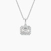 Emerald Lab Diamond Halo Pendant