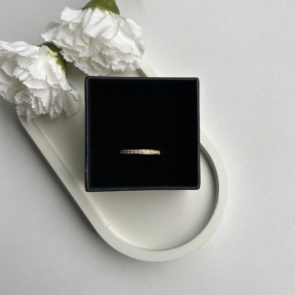 HALF PAVE RING - 18K GOLD PLATED