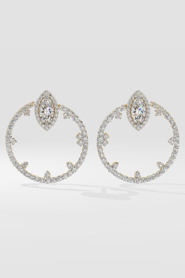 Marquise Halo Front Hoops