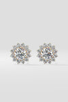 2 ctSunflower Halo Solitaire Studs