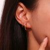 FAKE 2-IN-1 PIERCING EARRING - 18K GOLD PLATED