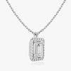 Vertical Halo Emerald Lab Diamond Pendant