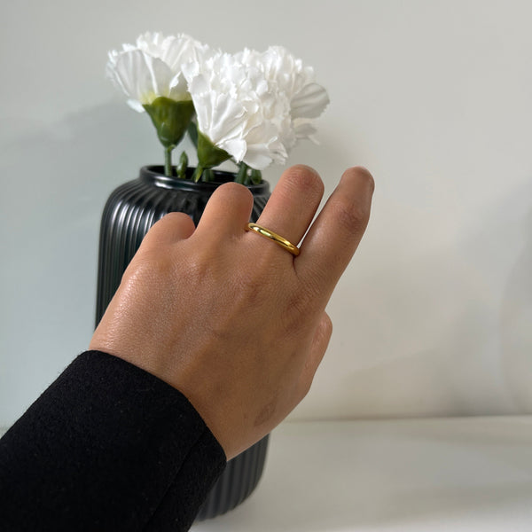 PLAIN SOLID RING - 18K GOLD PLATED