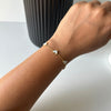 ENAMEL WHITE HEART BRACELET - 18K GOLD-PLATED